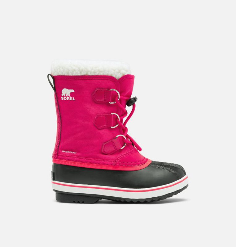 Kids Snow Boots Pink/Black - Sorel Childrens Yoot Pac™ Nylon - 061-DYRNMW